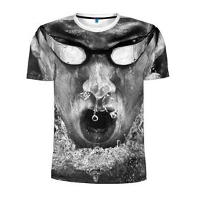 Мужская футболка 3D спортивная с принтом Пловец в Кировске, 100% полиэстер с улучшенными характеристиками | приталенный силуэт, круглая горловина, широкие плечи, сужается к линии бедра | плавание | спорт