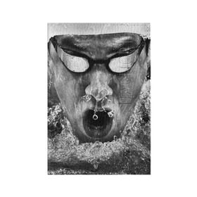 Обложка для паспорта матовая кожа с принтом Пловец в Кировске, натуральная матовая кожа | размер 19,3 х 13,7 см; прозрачные пластиковые крепления | Тематика изображения на принте: плавание | спорт
