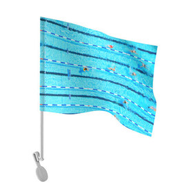 Флаг для автомобиля с принтом Бассейн в Кировске, 100% полиэстер | Размер: 30*21 см | плавание | спорт