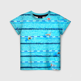 Детская футболка 3D с принтом Бассейн в Кировске, 100% гипоаллергенный полиэфир | прямой крой, круглый вырез горловины, длина до линии бедер, чуть спущенное плечо, ткань немного тянется | плавание | спорт