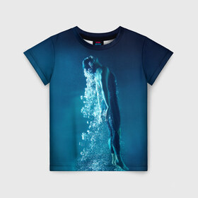 Детская футболка 3D с принтом Под водой в Кировске, 100% гипоаллергенный полиэфир | прямой крой, круглый вырез горловины, длина до линии бедер, чуть спущенное плечо, ткань немного тянется | плавание | спорт