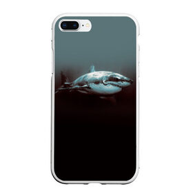Чехол для iPhone 7Plus/8 Plus матовый с принтом Акула в Кировске, Силикон | Область печати: задняя сторона чехла, без боковых панелей | акула | море | хищник