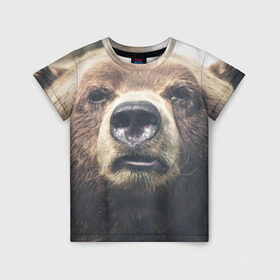 Детская футболка 3D с принтом Русский медведь в Кировске, 100% гипоаллергенный полиэфир | прямой крой, круглый вырез горловины, длина до линии бедер, чуть спущенное плечо, ткань немного тянется | Тематика изображения на принте: медведь | россия | русский | символ | ссср