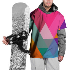 Накидка на куртку 3D с принтом Разноцветные полигоны в Кировске, 100% полиэстер |  | абстракция | полигон | ромб | узор | фон | цвет