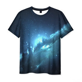 Мужская футболка 3D с принтом Atlantis Nebula в Кировске, 100% полиэфир | прямой крой, круглый вырез горловины, длина до линии бедер | вселенная | галактика | звезда | космос | небеса