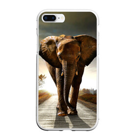 Чехол для iPhone 7Plus/8 Plus матовый с принтом Дикий слон в Кировске, Силикон | Область печати: задняя сторона чехла, без боковых панелей | слон