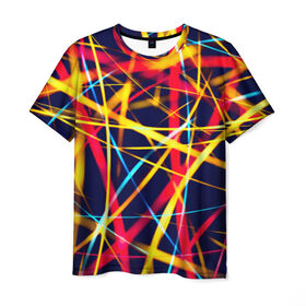 Мужская футболка 3D с принтом Blink в Кировске, 100% полиэфир | прямой крой, круглый вырез горловины, длина до линии бедер | лучи | новые | плетение | прикольные | свет | текстуры | яркие