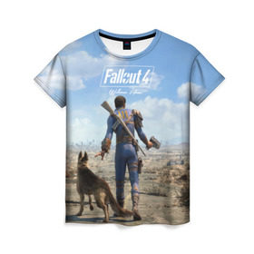 Женская футболка 3D с принтом Fallout 4 в Кировске, 100% полиэфир ( синтетическое хлопкоподобное полотно) | прямой крой, круглый вырез горловины, длина до линии бедер | fallout | fallout 4