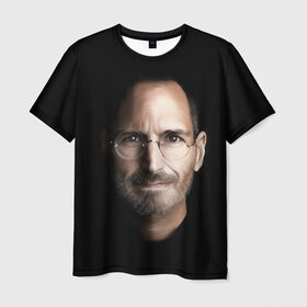 Мужская футболка 3D с принтом Стив Джобс в Кировске, 100% полиэфир | прямой крой, круглый вырез горловины, длина до линии бедер | apple | ipad | iphone | jobs | steve | джобс | стив