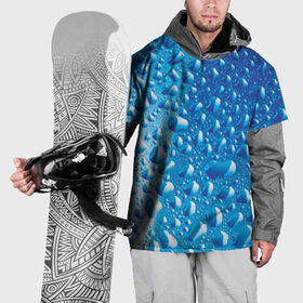 Накидка на куртку 3D с принтом Капли воды в Кировске, 100% полиэстер |  | вода | жидкость | капля | природа | свежесть