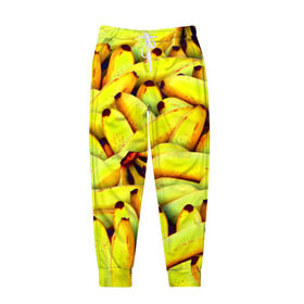 Мужские брюки 3D с принтом Банана в Кировске, 100% полиэстер | манжеты по низу, эластичный пояс регулируется шнурком, по бокам два кармана без застежек, внутренняя часть кармана из мелкой сетки | бананы | еда | желтые | популярные | прикольные | фрукты