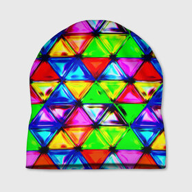 Шапка 3D с принтом Треугольник в Кировске, 100% полиэстер | универсальный размер, печать по всей поверхности изделия | абстракции | мозаика | прикольные | текстуры | треугольник