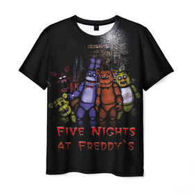 Мужская футболка 3D с принтом Five Nights At Freddy`s в Кировске, 100% полиэфир | прямой крой, круглый вырез горловины, длина до линии бедер | five nights at freddys | five nights at freddys по мотивам игрыfreddy | игры | мишка | фнаф | фредди