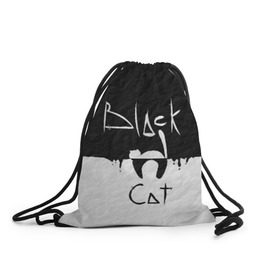 Рюкзак-мешок 3D с принтом Black cat в Кировске, 100% полиэстер | плотность ткани — 200 г/м2, размер — 35 х 45 см; лямки — толстые шнурки, застежка на шнуровке, без карманов и подкладки | черный кот
