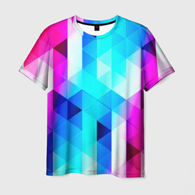 Мужская футболка 3D с принтом Кубики в Кировске, 100% полиэфир | прямой крой, круглый вырез горловины, длина до линии бедер | 