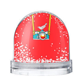 Снежный шар с принтом Фотоаппарат с птичкой в Кировске, Пластик | Изображение внутри шара печатается на глянцевой фотобумаге с двух сторон | camera | зеркалка | камера | птичка | фотик | фото | фотоаппарат | фотографировать