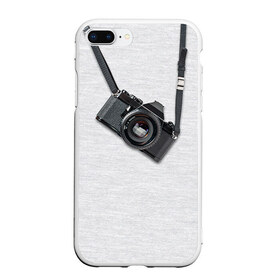 Чехол для iPhone 7Plus/8 Plus матовый с принтом Фотоаппарат на груди в Кировске, Силикон | Область печати: задняя сторона чехла, без боковых панелей | camera | зеркалка | камера | фотик | фото | фотоаппарат | фотографировать