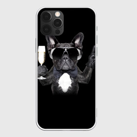 Чехол для iPhone 12 Pro Max с принтом Бульдог в очках в Кировске, Силикон |  | Тематика изображения на принте: бульдог | в очках | знак | очки | перчатка | победа | французский | фужер