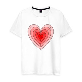 Мужская футболка хлопок с принтом Сердце-мишень в Кировске, 100% хлопок | прямой крой, круглый вырез горловины, длина до линии бедер, слегка спущенное плечо. | 14 февраля | любовь | мишень | сердце