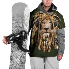 Накидка на куртку 3D с принтом Лев в Кировске, 100% полиэстер |  | reggae | лев | музыка | наушники | прическа | регги | стиль | ямайка