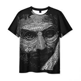 Мужская футболка 3D с принтом Стив Джобс в Кировске, 100% полиэфир | прямой крой, круглый вырез горловины, длина до линии бедер | apple | steve jobs | стив джобс