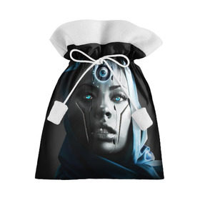 Подарочный 3D мешок с принтом Девушка андроид в Кировске, 100% полиэстер | Размер: 29*39 см | андроид | глаз | девушка | киборг | робот | третий