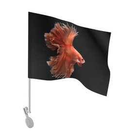 Флаг для автомобиля с принтом Бойцовая рыбка в Кировске, 100% полиэстер | Размер: 30*21 см | аквариумная | бойцовая | красивый | плавники | рыба | рыбка | хвост | япаонская