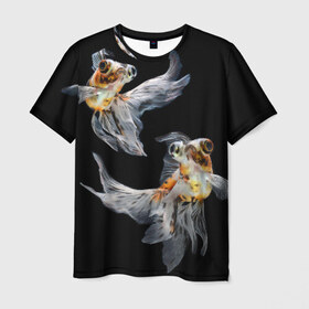 Мужская футболка 3D с принтом Бойцовая рыбка в Кировске, 100% полиэфир | прямой крой, круглый вырез горловины, длина до линии бедер | аквариумная | бойцовая | красивый | плавники | рыба | рыбка | хвост | япаонская
