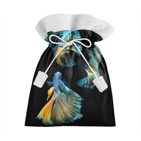 Подарочный 3D мешок с принтом Бойцовая рыбка в Кировске, 100% полиэстер | Размер: 29*39 см | Тематика изображения на принте: аквариумная | бойцовая | красивый | плавники | рыба | рыбка | хвост | япаонская