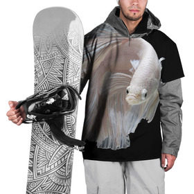 Накидка на куртку 3D с принтом Бойцовая рыбка в Кировске, 100% полиэстер |  | аквариумная | бойцовая | красивый | плавники | рыба | рыбка | хвост | япаонская