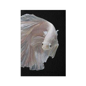Обложка для паспорта матовая кожа с принтом Бойцовая рыбка в Кировске, натуральная матовая кожа | размер 19,3 х 13,7 см; прозрачные пластиковые крепления | аквариумная | бойцовая | красивый | плавники | рыба | рыбка | хвост | япаонская
