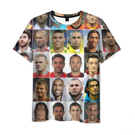 Мужская футболка 3D с принтом Великие футболисты в Кировске, 100% полиэфир | прямой крой, круглый вырез горловины, длина до линии бедер | великие | звёзды | знаменитости | игроки | легендарные | лучшие | самые крутые | футбол | футболисты | элита
