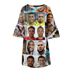 Детское платье 3D с принтом Великие футболисты в Кировске, 100% полиэстер | прямой силуэт, чуть расширенный к низу. Круглая горловина, на рукавах — воланы | великие | звёзды | знаменитости | игроки | легендарные | лучшие | самые крутые | футбол | футболисты | элита