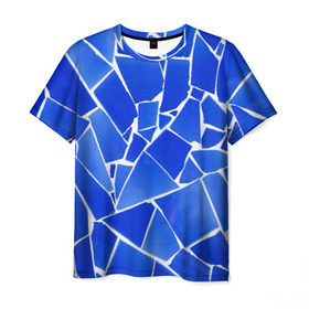 Мужская футболка 3D с принтом Битое стекло в Кировске, 100% полиэфир | прямой крой, круглый вырез горловины, длина до линии бедер | абстракция | витраж | мозаика | стекло