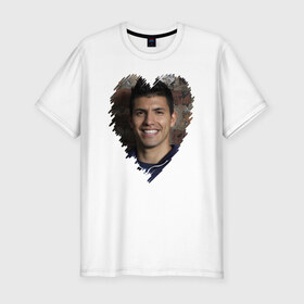 Мужская футболка премиум с принтом Серхио Агуэро - лучший в Кировске, 92% хлопок, 8% лайкра | приталенный силуэт, круглый вырез ворота, длина до линии бедра, короткий рукав | 