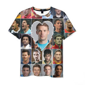 Мужская футболка 3D с принтом Мануэль Нойер - лучший в Кировске, 100% полиэфир | прямой крой, круглый вырез горловины, длина до линии бедер | manuel neuer | бавария | германия | лучшие футболисты | любимый игрок | мануэль нойер | самый крутой | я люблю
