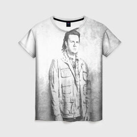 Женская футболка 3D с принтом Юджин в Кировске, 100% полиэфир ( синтетическое хлопкоподобное полотно) | прямой крой, круглый вырез горловины, длина до линии бедер | walking dead | зомби | мертвецы | сериал | ходячие