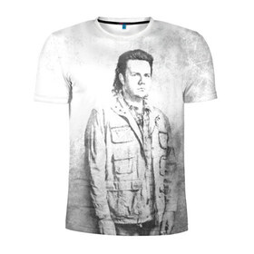 Мужская футболка 3D спортивная с принтом Юджин в Кировске, 100% полиэстер с улучшенными характеристиками | приталенный силуэт, круглая горловина, широкие плечи, сужается к линии бедра | walking dead | зомби | мертвецы | сериал | ходячие