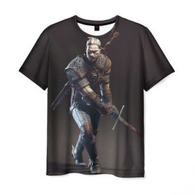 Мужская футболка 3D с принтом Witcher 3 в Кировске, 100% полиэфир | прямой крой, круглый вырез горловины, длина до линии бедер | gerald | wild hunt | witcher | ведьмак | геральд | дикая охота