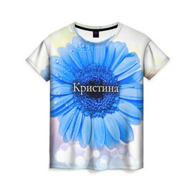 Женская футболка 3D с принтом Кристина в Кировске, 100% полиэфир ( синтетическое хлопкоподобное полотно) | прямой крой, круглый вырез горловины, длина до линии бедер | девушке | имя | кристина | любимой | подарок | подарок любимой | подарок на 8 марта | подарок на день рождения | с 8 марта | цветок | цветы