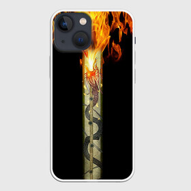 Чехол для iPhone 13 mini с принтом Dragon Lore в Кировске,  |  | awp | cs go | dragon | lore | винтовка | дракон | контр | кс го | ксго | скин | страйк