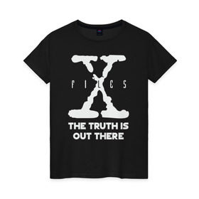 Женская футболка хлопок с принтом X-Files в Кировске, 100% хлопок | прямой крой, круглый вырез горловины, длина до линии бедер, слегка спущенное плечо | mulder | scully | x files | малдер | материалы | нло | пришельцы | секретные | скалли