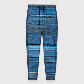 Мужские брюки 3D с принтом Голубые доски в Кировске, 100% полиэстер | манжеты по низу, эластичный пояс регулируется шнурком, по бокам два кармана без застежек, внутренняя часть кармана из мелкой сетки | дерево | доска | природа | стена | текстура