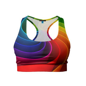 Женский спортивный топ 3D с принтом Радуга цвета в Кировске, 82% полиэстер, 18% спандекс Ткань безопасна для здоровья, позволяет коже дышать, не мнется и не растягивается |  | гамма | зеленый | красный | радуга | синий | цвет