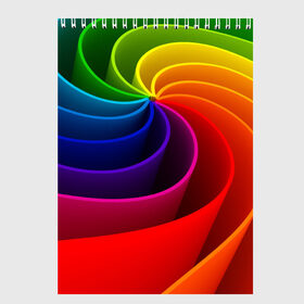 Скетчбук с принтом Радуга цвета в Кировске, 100% бумага
 | 48 листов, плотность листов — 100 г/м2, плотность картонной обложки — 250 г/м2. Листы скреплены сверху удобной пружинной спиралью | Тематика изображения на принте: гамма | зеленый | красный | радуга | синий | цвет