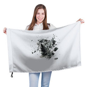 Флаг 3D с принтом Пила в Кировске, 100% полиэстер | плотность ткани — 95 г/м2, размер — 67 х 109 см. Принт наносится с одной стороны | saw | ужасы | хоррор