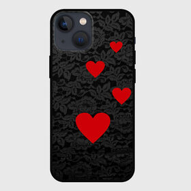 Чехол для iPhone 13 mini с принтом Кружево и сердца в Кировске,  |  | dg | dolce | gabbana | габбана | дольче | любовь | сердечко