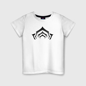 Детская футболка хлопок с принтом Warframe Эмблема в Кировске, 100% хлопок | круглый вырез горловины, полуприлегающий силуэт, длина до линии бедер | Тематика изображения на принте: warframe | цветок | эмблема