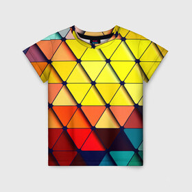 Детская футболка 3D с принтом Треугольник в Кировске, 100% гипоаллергенный полиэфир | прямой крой, круглый вырез горловины, длина до линии бедер, чуть спущенное плечо, ткань немного тянется | абстракции | мозаика | прикольные | текстуры | треугольник