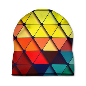 Шапка 3D с принтом Треугольник в Кировске, 100% полиэстер | универсальный размер, печать по всей поверхности изделия | абстракции | мозаика | прикольные | текстуры | треугольник